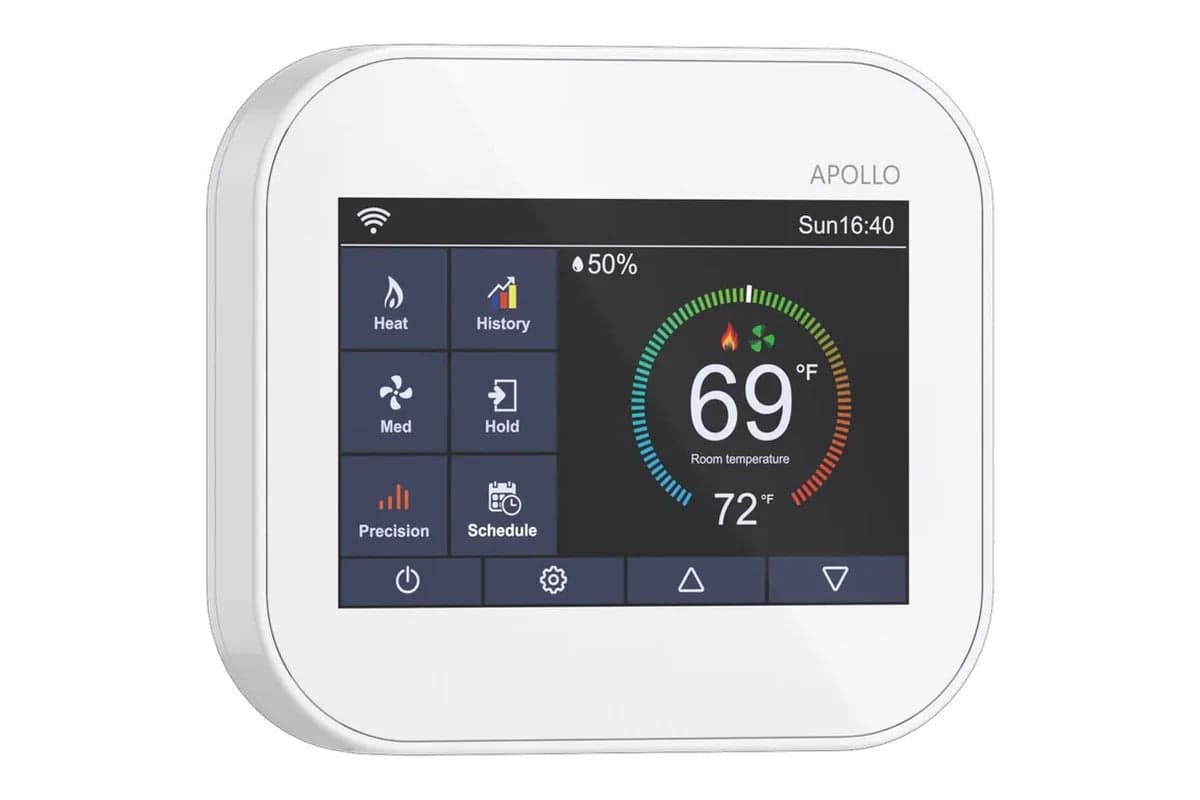 Apollo Wi-Fi fan coil thermostat.