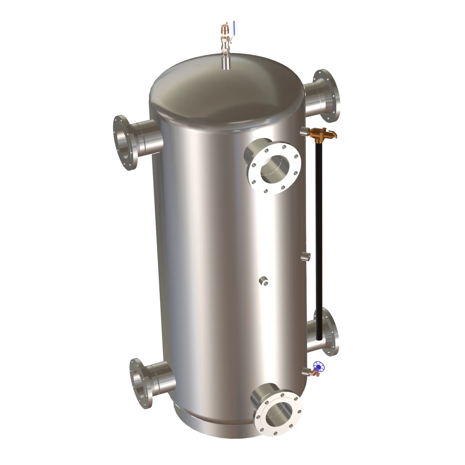 Apollo Commercial Custom Tank shown from an angled view with flanged ports