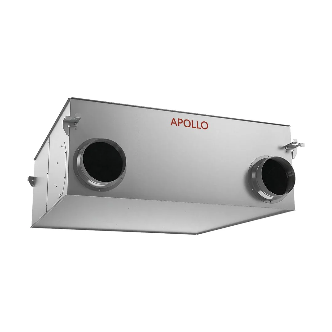 Apollo Commercial ERV duct unit shown from an angled view